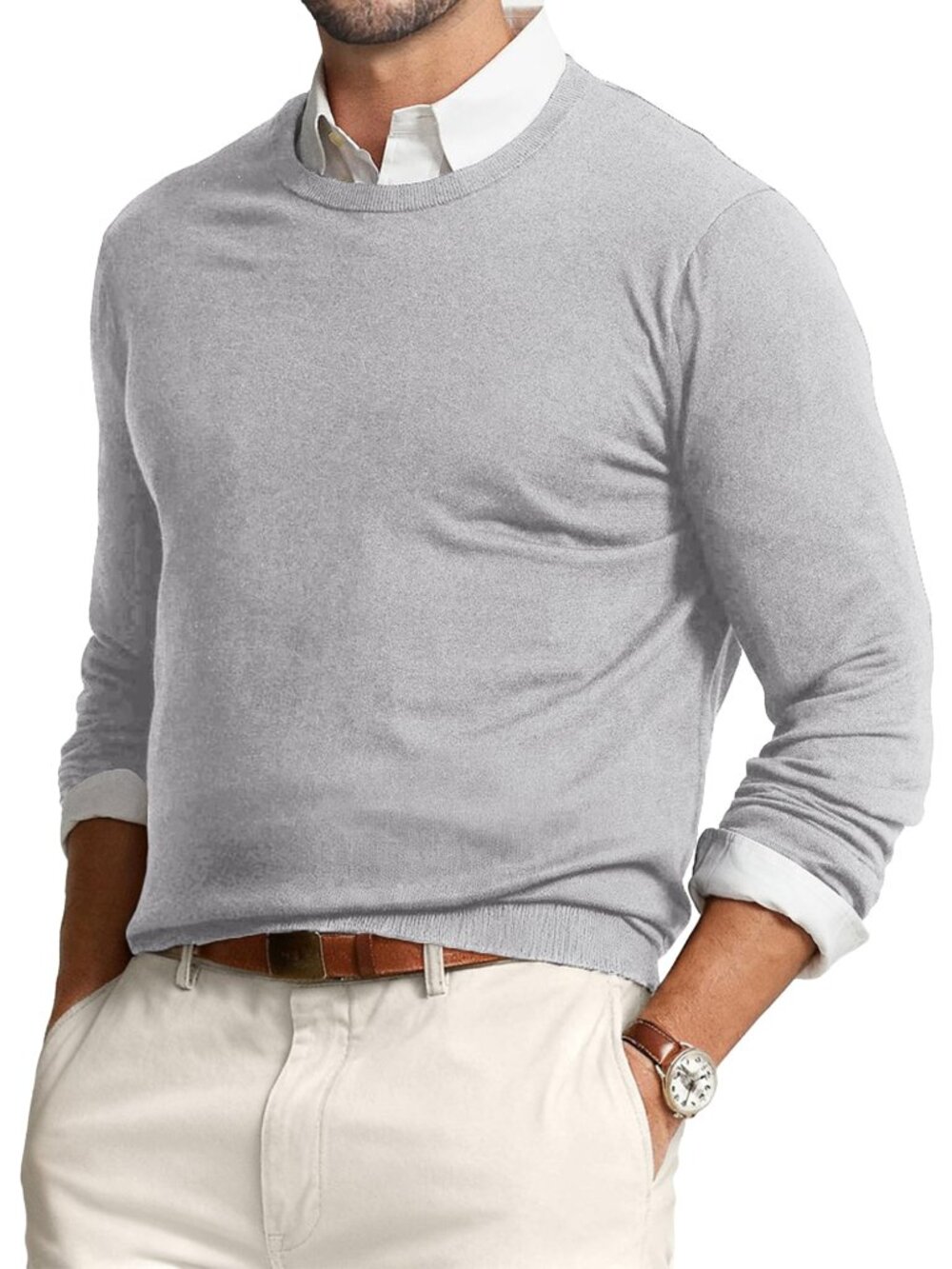 NWT New JMierr Light Grey Wool Blend Knit Sweater Size 2XL
